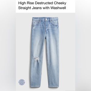 Gap Cheeky Straight High Rise Destructed with Washwell 34/18
